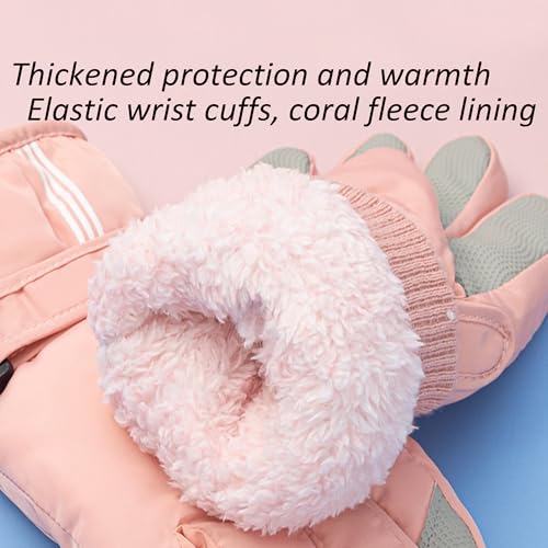 Image of UTOWO Kids Winter Cold Weather Ski Gloves Boy-Girl Warm Windproof Snow Gloves for Snowboarding Sledding Cycling Toddler 3-6T