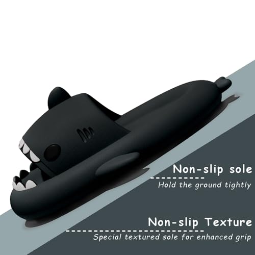 rosyclo Shark Slides for Women and Men, Cute Shark Slippers Adult Youth Cloudy Summer Soft Lightweight Anti-Slip Thick Sole Beach House Cloud Cushioned Shower Slide Sandals Indoor Outdoor4
