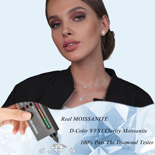 Moissanite Earrings for Men, Hypoallergenic Sterling Silver Lab Created Diamond Earrings Women Moissanite Studs 0.3CT Moissanite Jewelry as Second Hole Earrings for Daughter Birthday Gifts2