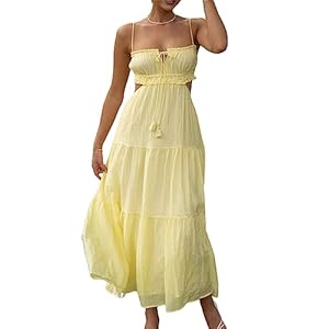 TIKTOK Ruffle Swing Maxi Dress Summ...