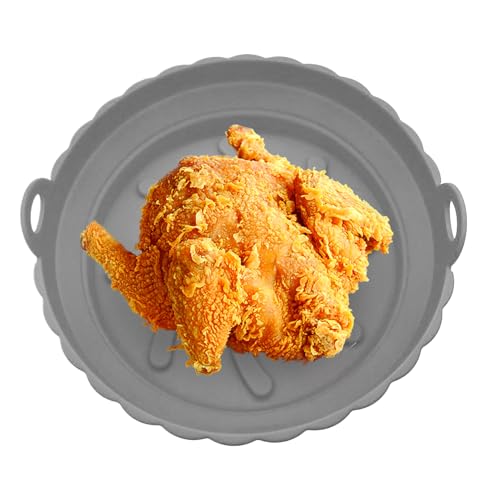 Air Fryer シリコンライナー,丸型 リユーザブル キッチン ベーキングトレー - 食品用 シリコーン ポット エアフライヤー用,食事の 揚げ物、焼き物、盛り付け 用
