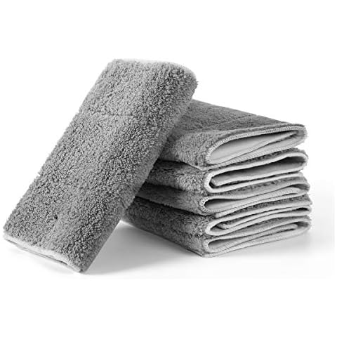 MAYSHINE 6 Pack Microfiber Head Flip Mop Refill Washable Pads Cleaning Replacement for Wet Mop and Dry Dust Mop, Machine Washable, 15.4" L X 8.8" W, All Surface Cleaning Cover