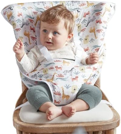 ORSETTO Baby Travel High Chair Harness – Toddler Portable Booster Seat w/Carry Bag – Parent Pouch - Convenient Highchair - Foldable Infant seat - Dining Table Baby Feed Essentials (Boy)