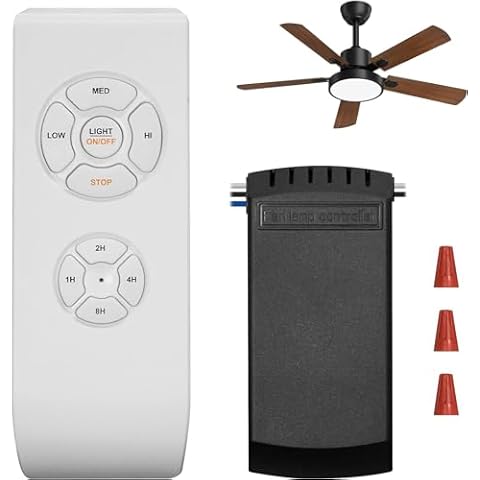 Biukis Universal Ceiling Fan Remote Control Kit, 3-in-1 Ceiling Fan Remote with Light Timing & Speed, Replacement for Other Ceiling Fan Lamp, Control Fans & Lights Individually Cover