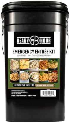 - 120 Serving Entree Bucket-Freeze Dried Emergency Food Supply-Survival Meals with Long Shelf Life-Prepper Essentials for Disaster, Camping, Hiking, or Outdoor Use