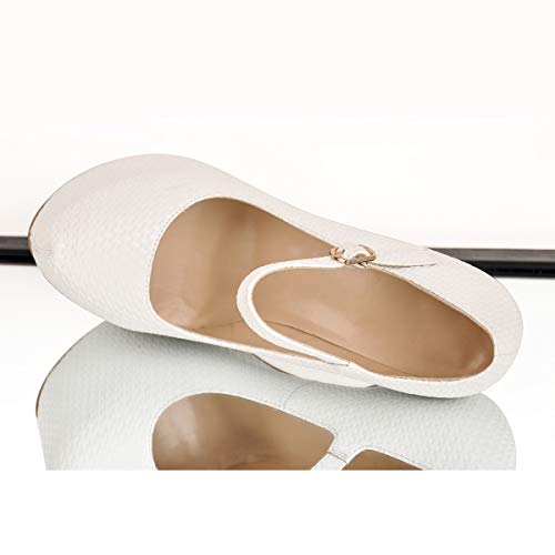 VERISSON Fashion Mary Jane High Heeled Platform Pumps Buckle Strappy Stiletto Court Shoes for Wedding Dress3