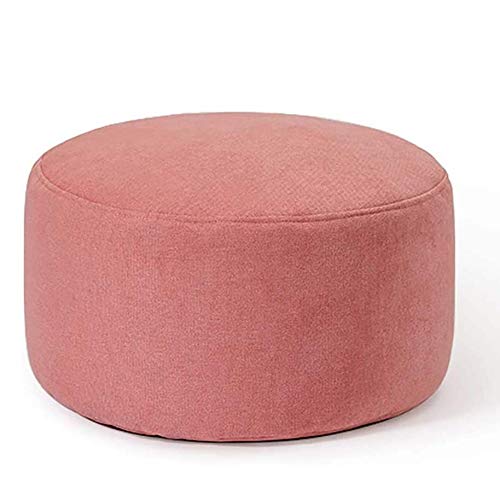 Tabouret ottoman rond en lin moderne de 45 cm de haut pour salon et chambre