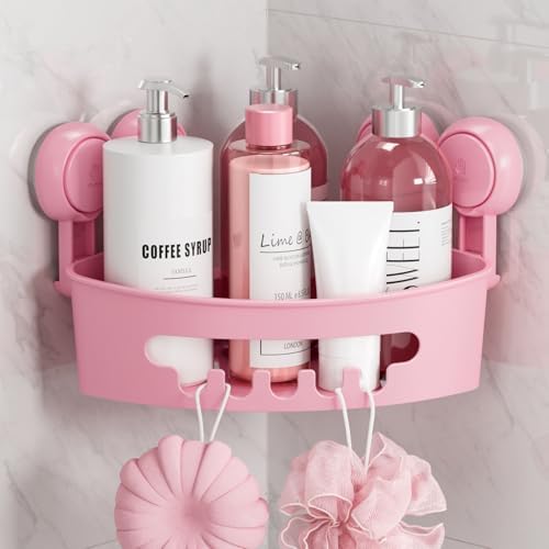 TAILI Corner Shower Caddy with Suction Cups, Wall Mounted Organiz...