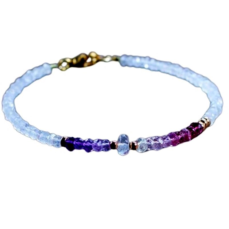 Bracelet améthyste homme et femme avec perles de spinelle et pierre de lune