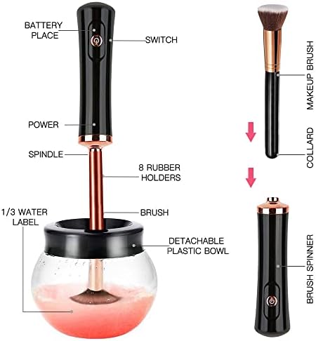 Hangsun Makeup Brush Cleaner and Dryer Machine Electric Cosmetic Make Up Brush Cleaning Tool to Wash Dry in Seconds