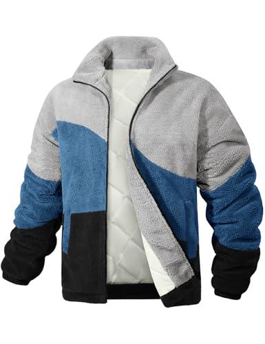 RITOSTA Fleecejacke Herren Sherpa Winterjacke Teddyfleece Jacke Outdoor...