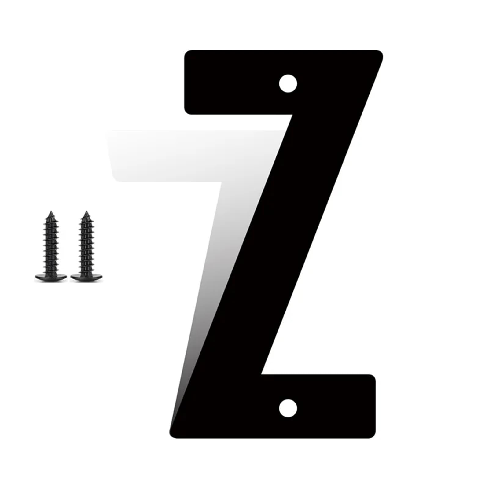 3/4/5/6/7/8 Inch Modern Iron House Numbers with Screws Black Iron Door Number and Letters 3D Address Numbers Exterior Decorative for Outside House Apartment Yard Mail Box Post Street(Z,6inch)