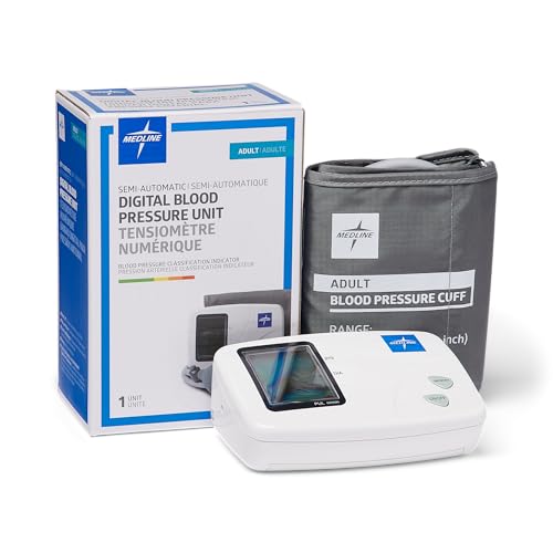 Medline Pro Semi-Automatic Adult Digital BP Monitor with Hyperten...