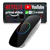 ATOTOOUT「AI Box」CarPlay & Android Auto かんたん无线対応、4GB+32GB 車載AIボックス、動画配信アプリ視聴可能（YouTube・Netflix・Prime Video・Spotify）、HDMI出力、内蔵デュアルWi-Fi・デュアルBluetooth・AI搭載、USB拡張対応・プラグ＆プレイ・OTAアップデート対応、CB4DT(黒)