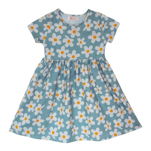 Portakal Toddler Girl Floral Dress Short Sleeve Cotton Casual Summer Clothes for Children 3 – 12 Years2