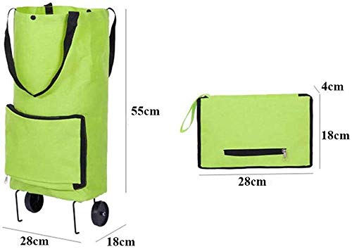 Anze Leichter tragbarer Einkaufstrolley, Faltbar Einkaufstasche mit Rädern, Faltbarer Einkaufswagen Wiederverwendbare… – Bild 7