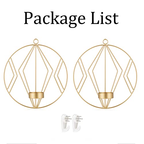 Sziqiqi Gold Wall Candle Sconce For Small Pillar Candle, Set Of 2 Metal Tealight Holders Wall Decorations For Living Room Bedroom, Ideal Gift For Wedding Bedroom Decor #TOP4
