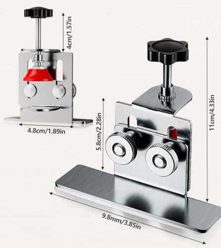 Image of Cabinet Door Installation Positioner, Quick-Install Cabinet Door Installation Tool Mounting Jig for Most Cabinet Doors Attaching Hinges, Adjustable Stainless Door Installation Clamp