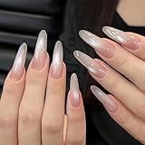 BHIDENAW ネイルチップ ショート 24枚入 人気 和風 かわいい シンプル おしゃれ 成人式 結婚式 パーティー 日常生活に使用できます 花嫁ネイル 光沢 つけ爪 両面テープ ウッドスティック (一目惚れ P20, M)