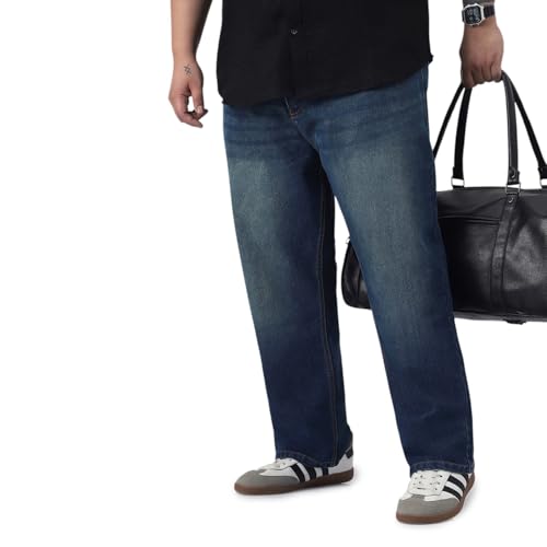 Image of Urbano Plus Men's Straight Fit Heavy Washed Jeans Stretchable