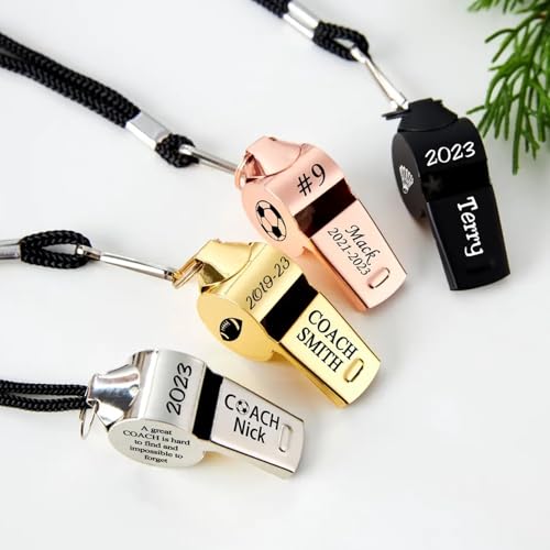 Silbato personalizado para entrenador con cordón miniatura 1