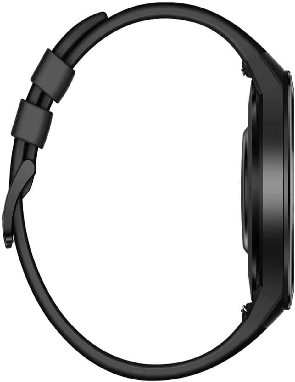 Back view of Huawei Watch GT2e showing optical heart rate sensors and charging contacts