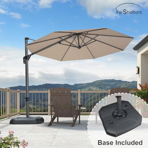 Image of THESHELTERS - Premium Garden Umbrella 360 Degree Rotating Stylish and Durable Outdoor Garden Umbrella with Heavy-duty Water Base (95Kgs)- Patio and Lawn Umbrella, 2.5x2.5m Big Size Outdoor Umbrella with Stand