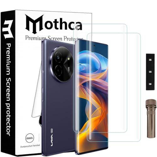 Image of Mothca Curved UV Tempered Glass Screen Protector for Lava Blaze X 5G | Transparent | Pack of 2 | Borderless Full Screen Coverage with UV Installation Kit