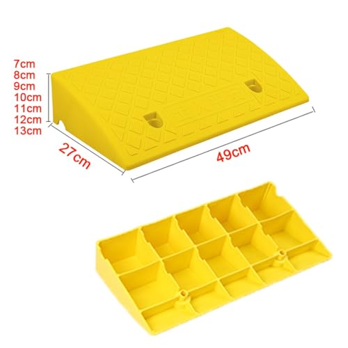 Rampa para bordillos antideslizante de plástico amarilla 49x27x13 cm miniatura 7