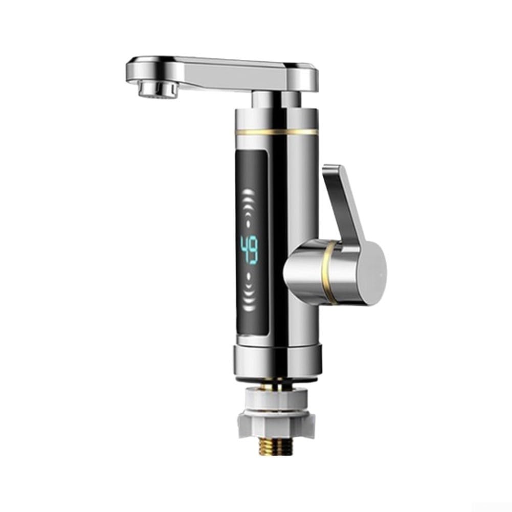 GLOBALHUT para Grifo Eléctrico Agua Caliente para instantánea 3-5s ABS(Silver Flat Bend)