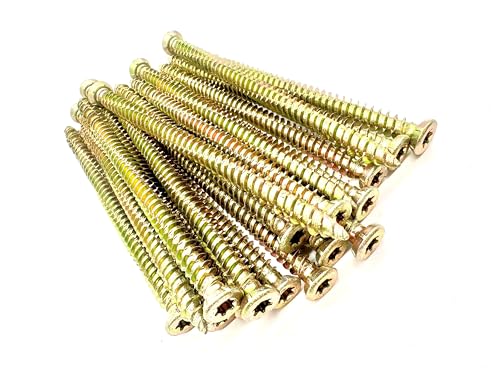 Concrete Screws (Pack of 20) Multi-Fix Countersunk 7.5mm TX Easy Drive (7.5 x 120mm), Yellow