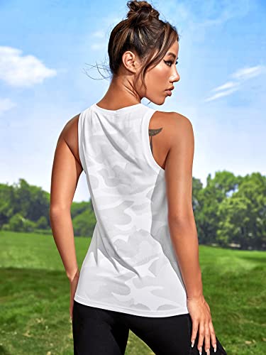 OYOANGLE Women's Camo Print Sleeveless Workout Shirts Exercise Running Tank Tops Active Gym Tops2