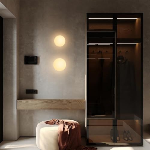 Aplique de pared de globo blanco moderno con vidrio esmerilado mini 4