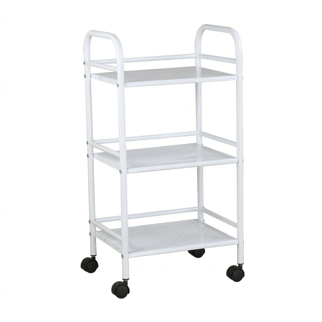 HEMAX Carrello Portavivande EASY136 con 3 Ripiani e Ruote – Bianco
