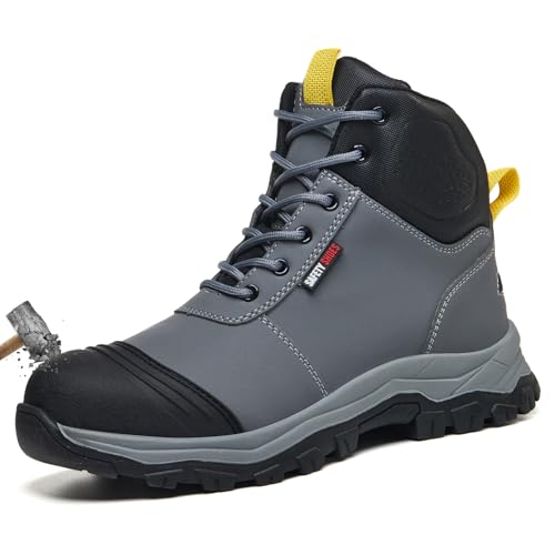 Image of Work Boots for Men,Lightweight Breathable High Top Steel Toe Boots,Unbreakable Steel Toe Shoes,Non Slip Safety Work Shoes.