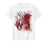 Blood Splatter Bloody Handprint Red Hand Zombie Outbreak T-Shirt