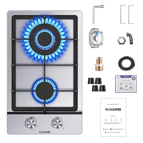 Gas Cooktop,36 inch Bulit-in Gas Stove Top with 5, Five Burner Propane Cooktop with Thermocouple Protection, Stainless Steel