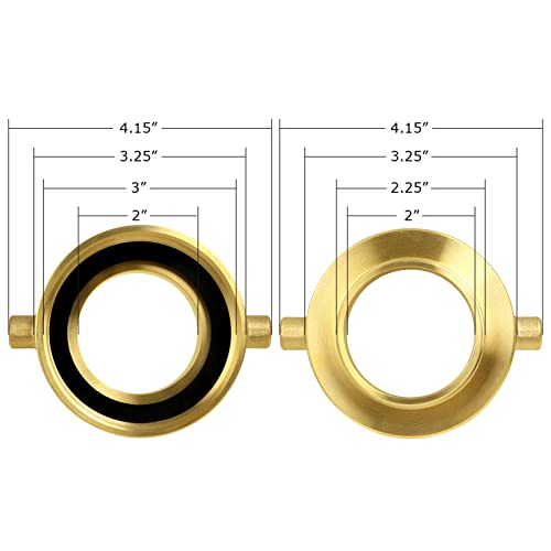 Novino Fire Hydrant Hose Adapter 2-1/2" Nst/Nh Female X 2" Npt Male, Brass Fire Hose Adapter Fire Equipment Hose To Hydrant #TOP3