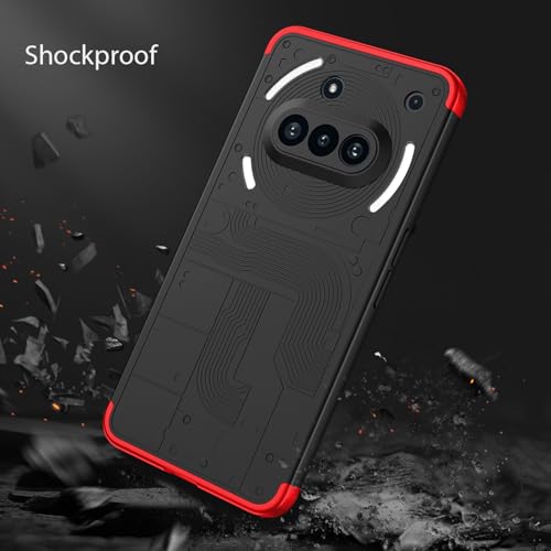 Image of Kapa Double Dip Full 360 Protection Back Case Cover for Nothing Phone 3A 5G (Red,Black)