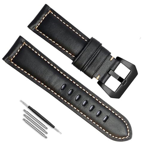 Bracelet de montre en cuir 22mm 24mm chic pour homme élégant