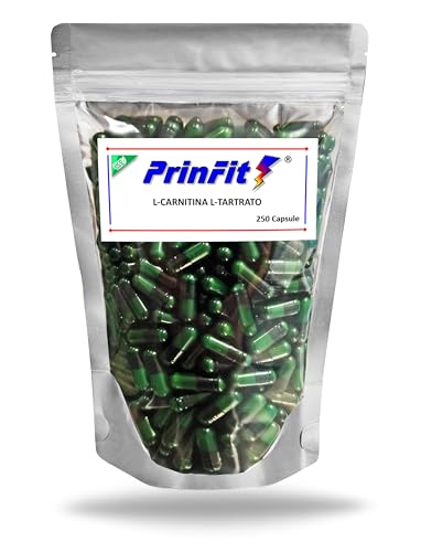 250 Capsule L-Carnitina L-Tartrato Integratore alimentare - 1000mg Alta Dosaggio pura al 100% | per Sportivi per Pre Workout