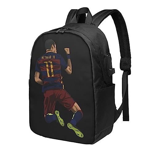 Neymar #11 Adult Backpacks Bag Laptop Bag Bookbag Usb Backpack 17 Inch For Daily
