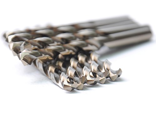 Drillforce 1/8 Inch, Hss Twist Drill Bits,5% Cobalt Jobber Length Twist Drill Bits,10Pcs In Plastic Bag, Ideal For Drilling On Mild Steel, Copper, Aluminum, Zinc Alloy Etc. (1/8) #TOP5