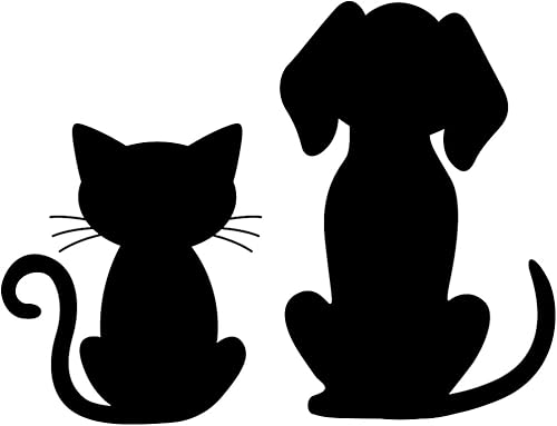 NBFU Dog And Cat Lover Animal (Black) (Set Of 2) Premium Waterproof Vinyl Decal 