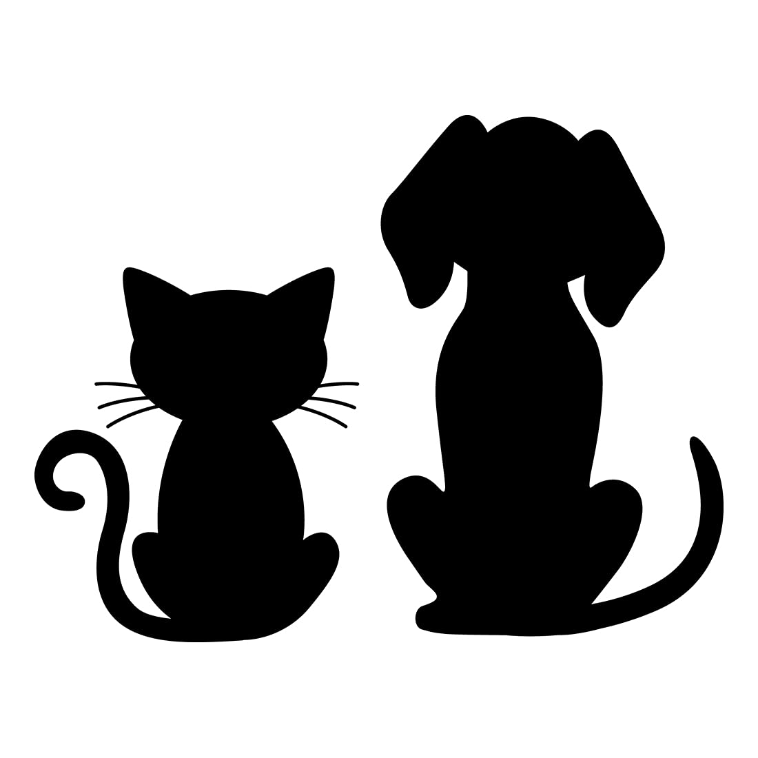 NBFU Dog And Cat Lover Animal (Black) (Set Of 2) Premium Waterproof Vinyl Decal Stickers For Laptop Phone Accessory Helmet Car Window Bumper Mug Tuber
