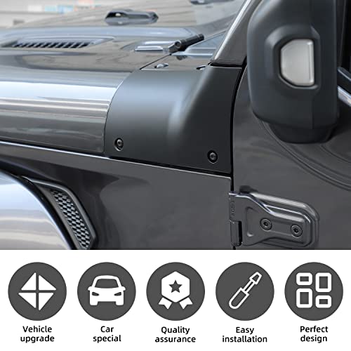 Cowl Body Armor Outer Cowl Covers Corner Guards Compatible with 2018-2025 Jeep Wrangler JL JLU & Jeep Gladiator JT 2/4 Door(Matte Black) - Image 4