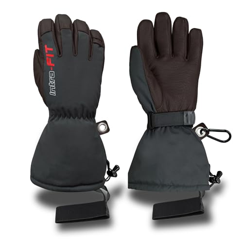 Intra-FIT Winterhandschuhe -15 Skihandschuhe 100% Rehleder Warme 360 Wasserdicht Handschuhe Winddicht Fahrradhandschuhe Herren Damen fur Skifahren Wandern Radfahren Motorradfahren