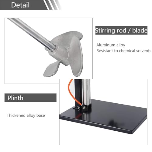 Pneumatischer Farbmischer, automatisches Luftrührwerk für 20 l Behälter, ideal zum Mischen von Gips, Zement, Mörtel und Futtermitteln, vertikales Design für den Schreibtisch