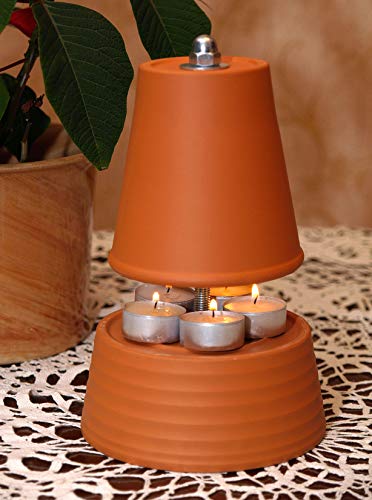 ▀ Teelichtofen ▀ für bis zu 5 Teelichter Teelichtheizung Teelichtkamin bemalbar Kerzenofen Tischkamin Mückenschutz Garten Terrasse bekannt aus Stern