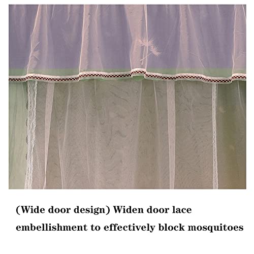 Mosquitera de cama con marco de acero resistente y dosel de drapes 7